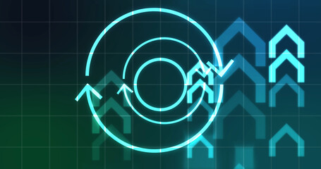 Infinite loop moving hypnosis hexagon particles technological hud interface. Alternative moving energy concept recharging  Hologram chart innovation. Matrix network burst blueprint. Power indicator