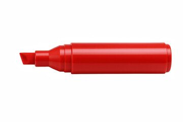 Vibrant Red Marker Pen with Chisel Tip, Isolated on Black for Creative Design and Office Supplies