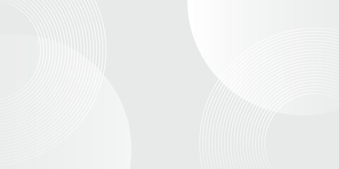 Fototapeta premium White geometric abstract background overlap layer on bright space with lines effect decoration.