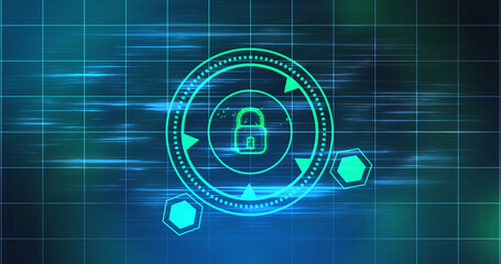 Cybersecurity lock showing connectivity learning mark concept. Binary coding matrix like cyber virus attack malware like. Trojan sending a security hacking process. Modern encryption control auth.