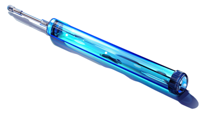 Realistic 3D render of blue transparent screwdriver tool isolated on white background