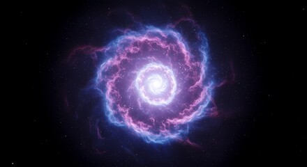 Obraz premium Spiral Nebula in Space: A Cosmic Vortex of Blue and Pink