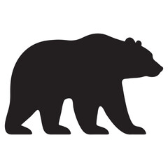 Fototapeta premium American Black Bear Silhouette Walking Through Dense Forest Shadows