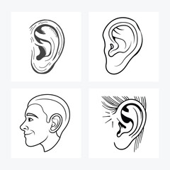 human ear vector art design
