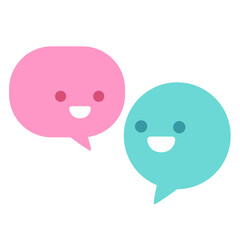 Happy Speech Bubbles Communication Illustration
