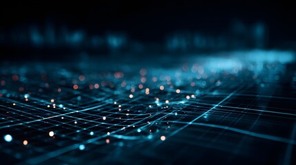 Obraz premium A digital network of interconnected points and lines.