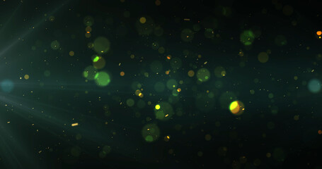 Cinematic awesome surreal particles dust flowing with fairy tail light flare. Shimmering underwater slow motion glittering particle loop. Event opener golden floor star dust flyby. Organic texture.