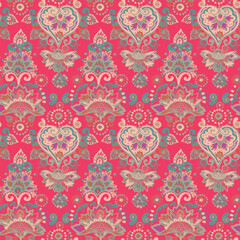 Vintage pattern for fabric "Oriental motifs" in the style of traditional prints. For textiles, wallpaper, packaging.