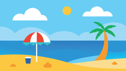 Summer beach vector illustration background