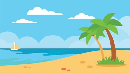Summer beach vector illustration background