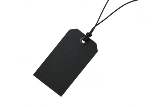 Black price tag isolated on a white background, png, transparent