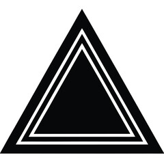 Photo of a striking black triangle with a double border isolated on white background, a modern geometric design element for creative projects