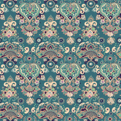 Vintage pattern for fabric "Oriental motifs" in the style of traditional prints. For textiles, wallpaper, packaging.