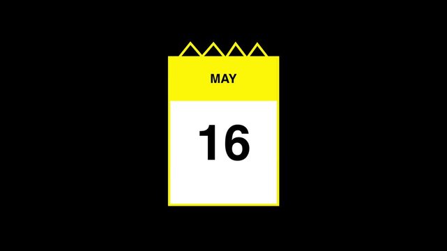 May month calendar. calendar simple icon animation date change time month. sophisticated calendar animation. Date, day and month
