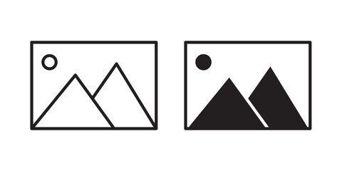 Gallery icon , Album icon, Photo icon . Vector illustration with stroke and fill on a white&nbsp;background.