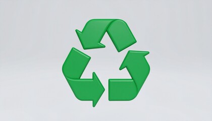 Obraz premium Green 3D recycle symbol representing environmental conservation and ecological sustainability.