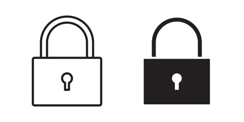Lock Icon . Vector illustration with stroke and fill on a white background.