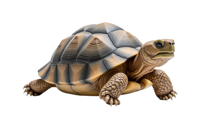 Fototapeta premium Realistic tortoise with textured shell and detailed features, showcasing its natural colors and patterns. tortoise appears calm and poised