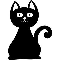 black and white cat Illustration 