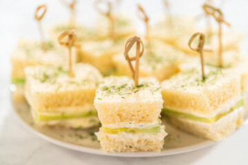 Mini Cucumber Sandwiches with Fresh Dill