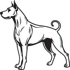 Obraz premium Drever dog vector art silhouette image