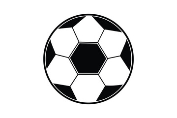 Obraz premium Classic Soccer Ball Icon with Hexagon and Pentagon Pattern Black and White Silhouette