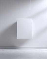Minimalist mockup of plain white box suspended in bright, seamless space.