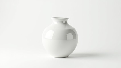 White ceramic vase on a plain background.