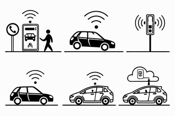 Autonomous car icons