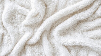 Soft white fluffy fabric texture background.