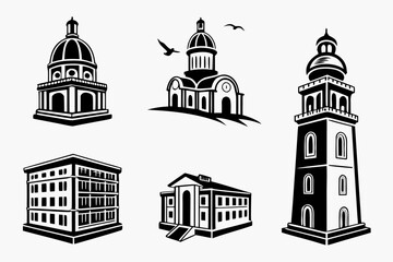 Collection of building icons