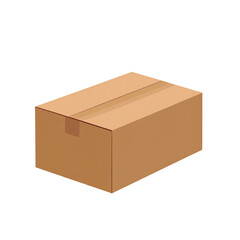 Brown cardboard box isolated on transparent background
