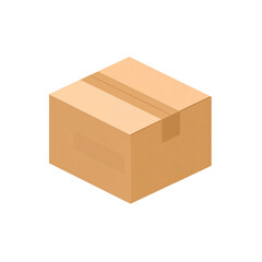 Brown cardboard box isolated on transparent background