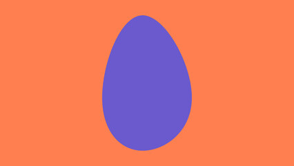A vibrant purple Easter egg stands out against a bright orange background, symbolizing spring and celebration.