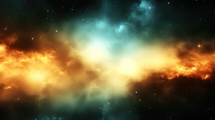 Naklejka premium Glowing Protoplanetary Disk with Organic Molecules, Constellation Patterns in Celestial Phenomena Imagery