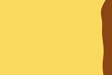 A warm yellow background with a subtle brown curved shape on the right side, creating a simple and modern design.