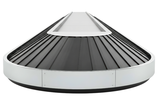 Conveyor belt for passenger luggage at the airport baggage claim area isolated on a transparent background - Powered by Adobe