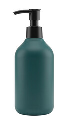 Sleek teal pump bottle designed for liquid products, featuring black pump top. Ideal for lotions, shampoos, or conditioners, it adds modern touch