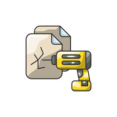Data Drill Icon, Information Mining Tool Tech Vector