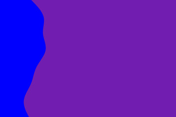 Abstract blue wave shape flowing into a solid purple background for a modern design element.