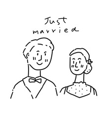 Couple line drawings designed for use in making cards and decorating weddings.