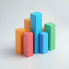 3D Business Icon with Graph or Chart