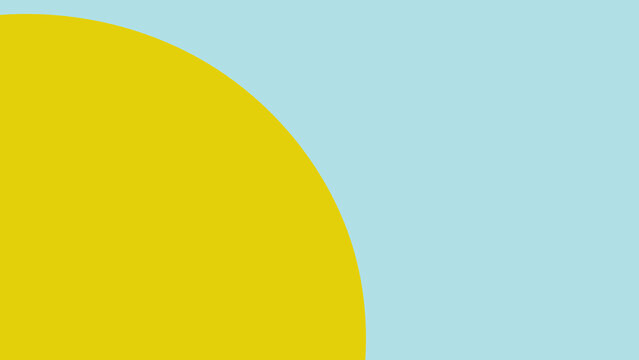 A vibrant yellow circle partially obscures a bright blue sky, creating a simple yet striking abstract design with a modern feel.