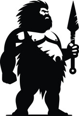 Fat caveman from stone age Vector Illustration isolated on a white background