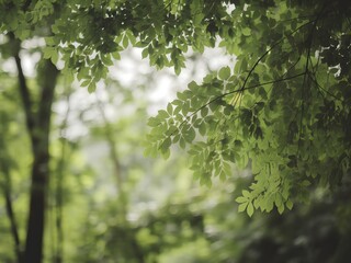 Lush Green Foliage Canopy in a Forest