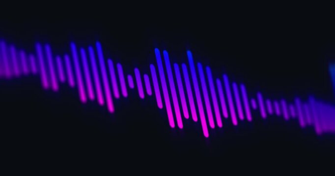 Soundwave or equalizer design, audio waveform digital spectrum, blue sound wave rippling, footage