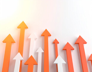 Colorful arrows on white background