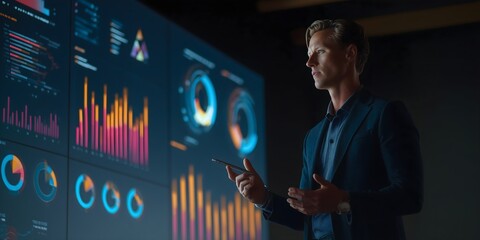 young man using a digital tablet computer generated by mid journey 