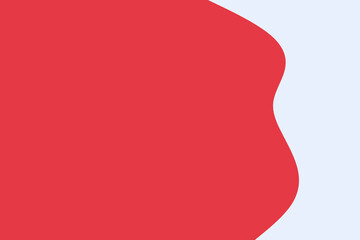 A vibrant abstract background featuring a bold red organic wavy shape contrasting with a soft light blue area, perfect for modern design.