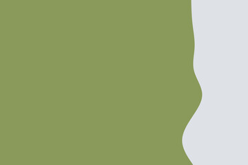 Abstract background with calming olive green and soft light grey, elegantly divided by a gentle wavy line, perfect for modern digital design.